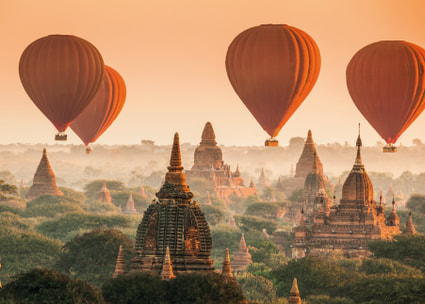 Heissluftballone über Tempel von Myanmar Heissluftballone über Tempel von Myanmar
